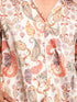 Men's Beige Cotton Silk Blend Printed Shirt